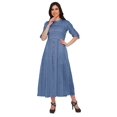 thumbnail image 2 of Moomaya Robe Kurti d'Été à Manches Courtes Imprimée, Tunique Ligne A pour Femmes, 2 of 5