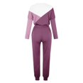 thumbnail image 4 of CHOK Womens Sport Set Long Sleeve Patchwork Color with Loose Cozy Petite Sweatpant Trendy Fall Winter Suits (X-Large  Pink), 4 of 5