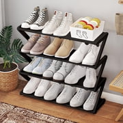 Wzzjkit Shoe Rack for Closet, 4-layer Shoe Rack Independent Shoe Cabinet with Thickened Steel Pipe Multi-functional Entrance Shoe Cabinet Corridor Shoe Cabinet, Shoe Rack