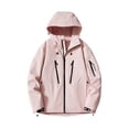 thumbnail image 1 of LOVZFMLL Vestes pour Femmes Coupe-Vent Couleur Unie Veste sous-Veste à Manches Longues avec Capuche Veste Décontractée, 1 of 3