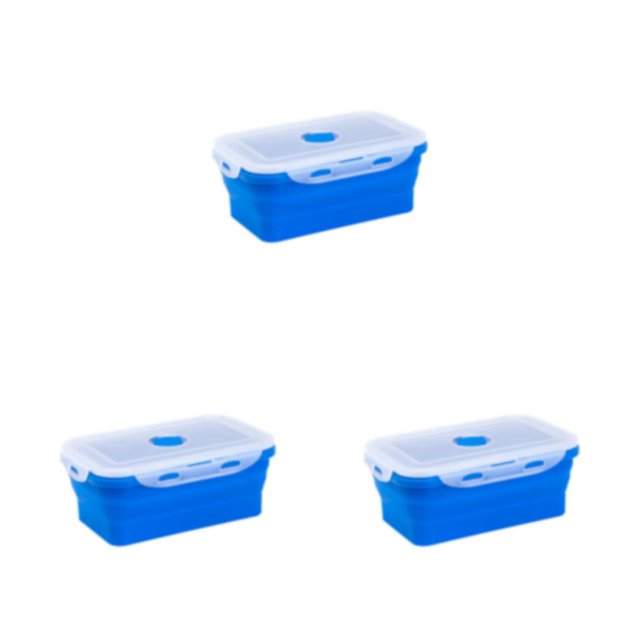 serony Boîte à Lunch Micro-Ondes Compacte et Pratique pour un Rangement Facile et Pratique à Transporter Pliable Est Pratique pour le Rangement Bleu Profond 1200ml 3Ensemble
