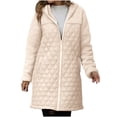 thumbnail image 2 of LOVZFMLL Jackets for Women Ladies' Trendy Solid Color Zipper Hooded Loose Medium Long Plush Jacket, 2 of 7