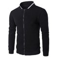 thumbnail image 1 of Liyamei Men's Fall/winter Stand-up Collar Solid Color Plaid Zipper Sweater Baseball Uniform Sports Suit, 1 of 4