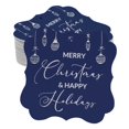 thumbnail image 1 of Inkdotpot Pack Of 100 Real Silver Foil Bracket Shape Paper Tags Merry Christmas & Happy Text Favor Hang Tags, 1 of 1