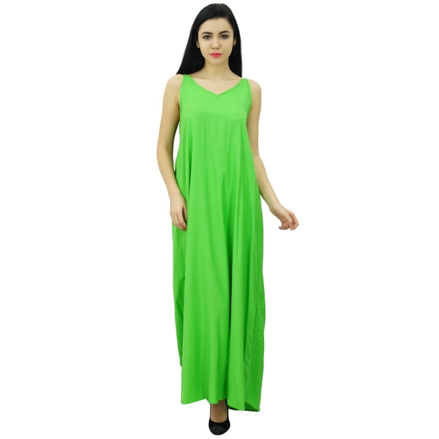 Bimba Robe Maxi Unie à Bretelles Spaghetti pour Femme pour l'Été, Tenue de Plage, Robe d'Été