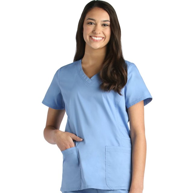 Blossom by Maevn Women's Signature V-Neck Solid Scrub Top