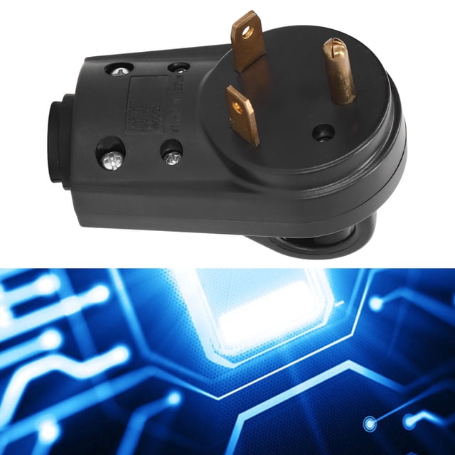 RV Plug 30 Amp, Heavy Duty RV Plug Replacement Safe Easy Plugging Unplugging Electrical Conductivity US Plug 125V with Ergonomic Handle for Trailers