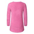 thumbnail image 3 of Innerwin Hauts Tricotés Manches Longues Pull Femme Vêtements de Détente Col Rond Tunique Ample Blouse Rose Rouge TP, 3 of 6