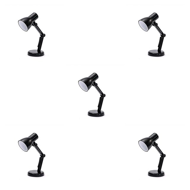 Redempat Folding Reading Lamp Adjustable Book Lamp Bedroom Small Night Lights Book Clip Light Warm Light Eye Protection Table Lamp black 5Set