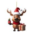 thumbnail image 1 of PEONAVET Elk Hanging Sign Acrylic Flat Hanging Cute Christmas Decoration, 1 of 1
