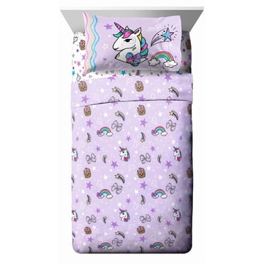 Jojo Siwa Éclat Brillance Ensemble de Draps 3-Pièces pour Lit 1 Place, 100% Polyester.