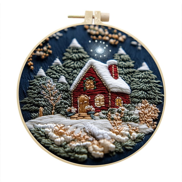 WMQPNNS New Trending Koofur Christmas C R O S S Stit Ch Embroidery Craft Kits ,Hand Christmas Diy Embroidery Patterns Stamped Kit Adults Kids Beginners Stamped Embroidery Kit