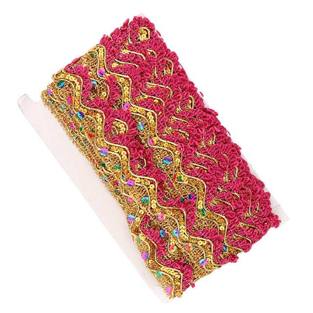 GUOOL 13mx35mm Sequin Lace Edge Trims Ribbon DIY Sewing Decoration