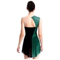 thumbnail image 2 of Zaldita Robe de Patinage Artistique pour Femmes à Blocs de Couleur, Moderne, Robe de Danse de Patinage sur Glace et à Roulettes, Justaucorps-Robe de Gymnastique Sans Manches, Vert, TTG, 2 of 7