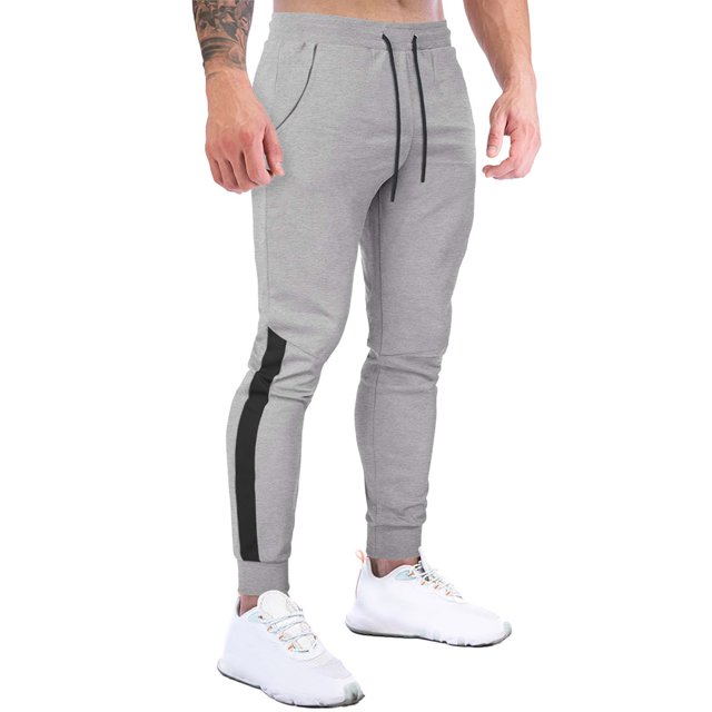 FAIWAD Men's Slim Sweatpants Elastic High Waist Drawstring Workout Athletic Pants with Pockets