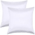 thumbnail image 2 of Aiking Home 18x18 Inches Faux Silk Square Throw Pillow Cover, Zipper Closure, White (Set of 2), 2 of 7