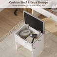 thumbnail image 3 of Cherish Makeup Vanity Table Set – Dressing Desk with 3-Color LED Mirror, Charging Station, 2 Drawers, 4 Shelves & Storage Stool for Bedroom, 3 of 9