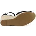 thumbnail image 5 of BLISSFUL STEP Sandales Compensées à Plateforme en Espadrille à Lacets pour Femmes Noires (Taille 7), 5 of 5