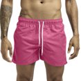 thumbnail image 1 of Plebaso Men's Beach Shorts Lightweight Casual Shorts Solid Color Drawstring Summer Shorts with Pockets, 1 of 5