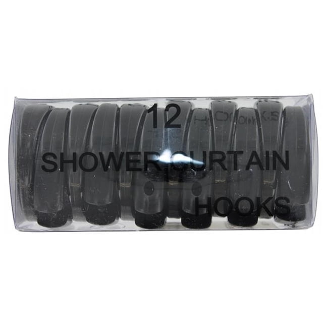 J And M Home Fashions 7626 Black Shower Rings 12 Count