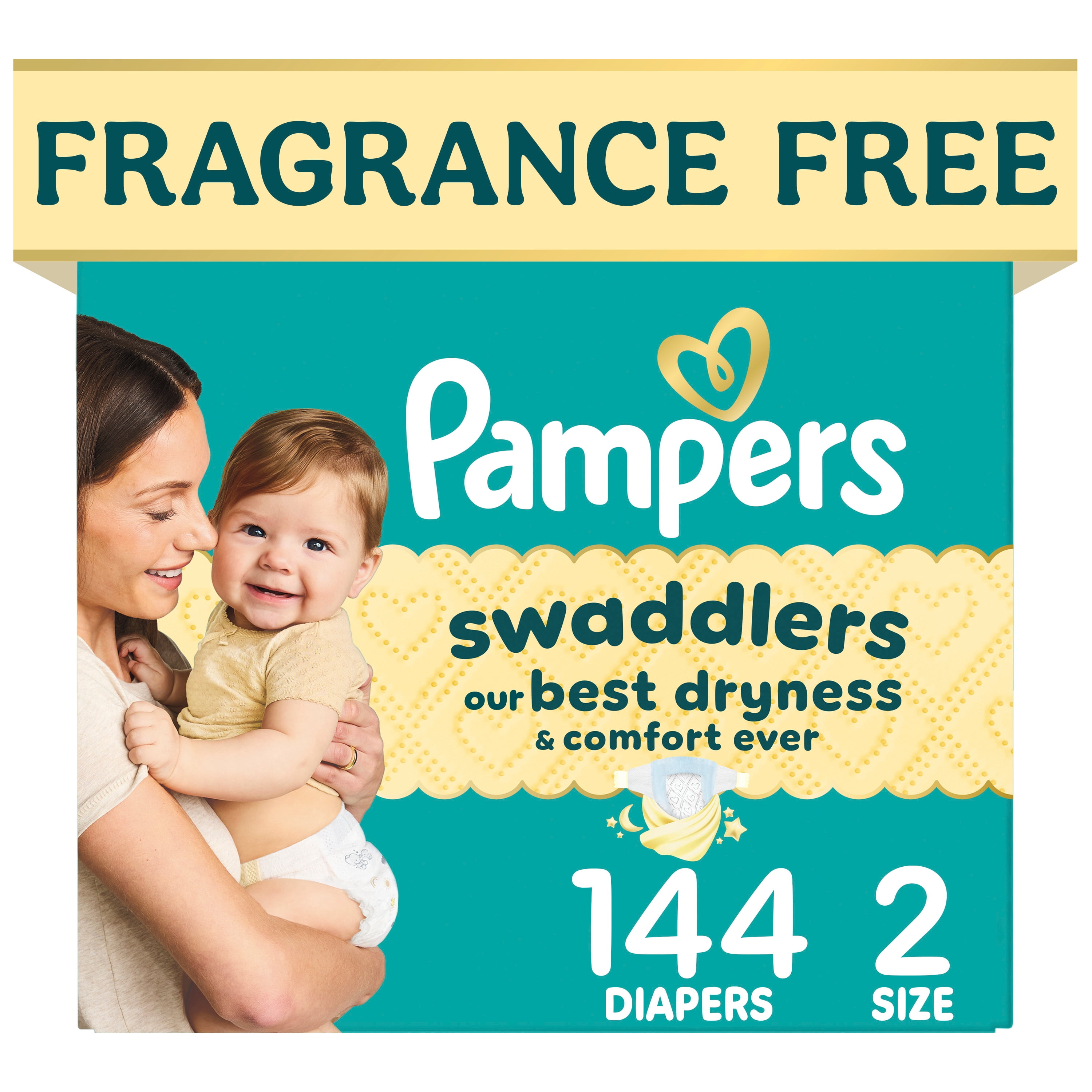 Pampers Swaddlers Diapers, S2 (10-22 lbs), Count, Absorbent, Keeps Baby Dry and Comfortable