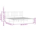 thumbnail image 4 of vidaXL Metal Bed Frame with Headboard White 183x213 cm, 4 of 5