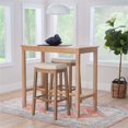 thumbnail image 2 of Bowery Hill 3-PieceTransitional Wood & Fabric Bar Dining Set in Natural Brown, 2 of 5