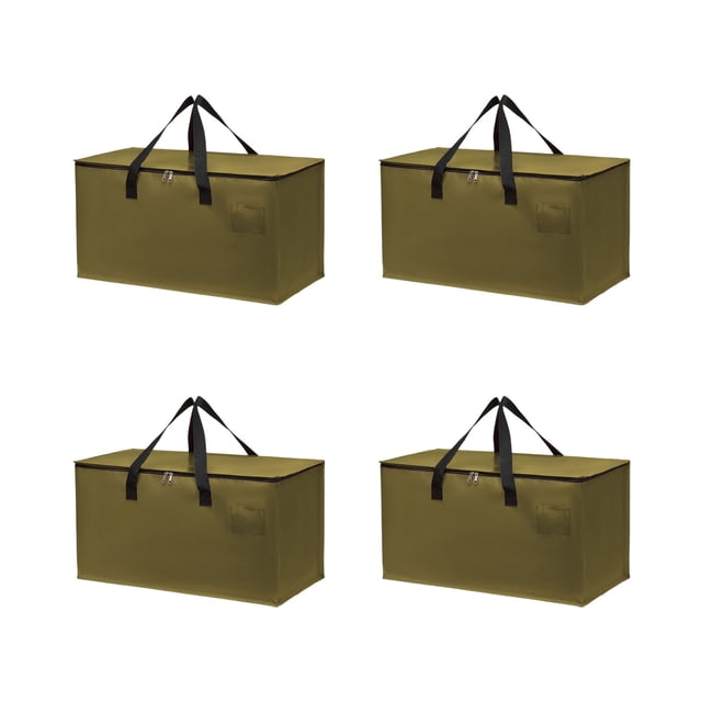 Dvruxg 4 Pack Moving Bags, Upgraded Heavy Duty, Moving Boxes Alternative, Packing Storage Supplies for Dorm Room Essentials with Zipper for Clothes, Large Totes for Packaging