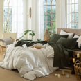thumbnail image 3 of Bedding Sheet Set Washed Cotton Linen Like Textu Breathable Durable Soft Comfy (Dark Orange Queen), 3 of 7