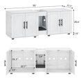 thumbnail image 5 of BeesClover Wooden Cat Litter Box Enclosure for 2 Cats, Double Compartment Hidden Litter Box, White Modern Design Cat House, 5 of 5