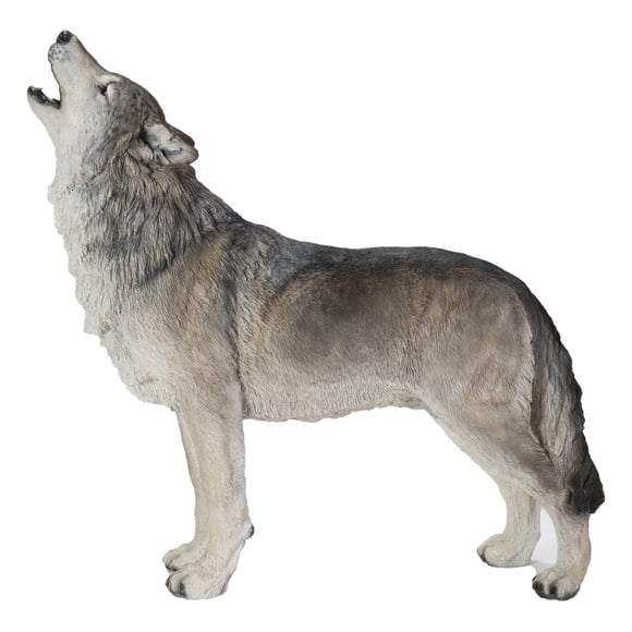 Standing Howling Wolf Garden Statue Life Size Garden Decor