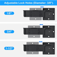 thumbnail image 3 of Flip Gate Latch Lock, Adjustable Flip Gate Latch Lock with 3 Padlock Hole, Heavy Duty Aluminum Alloy Door Latch, 3 of 5
