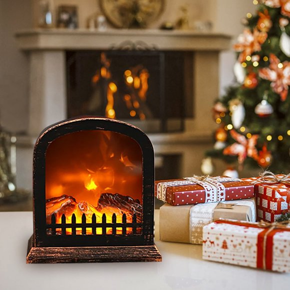Christmas Decorations Outfoor Indoor Clearance! Christmas Firewood Wind Lamp Bar Desktop Scene Layout Fireplace Lamp Portable Oil Lamp Window Home Decoration Props