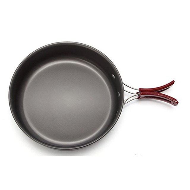 Poêle à Frire Antiadhésive Portable avec Poignée Pliante pour Cuisson Extérieure