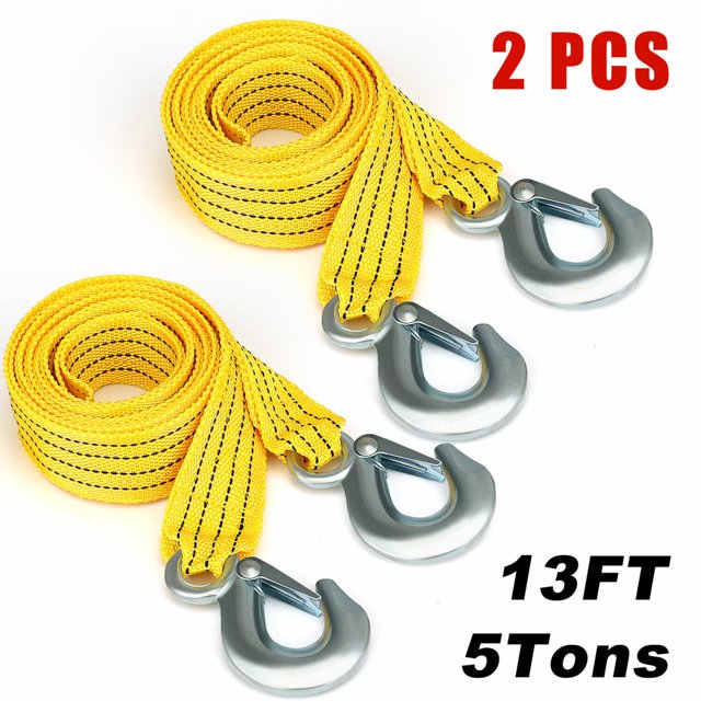 CNKOO 5Tons Tow Strap with 2 Hooks Vehicle Heavy Duty Recovery Rope For Emergency Car