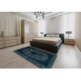 thumbnail image 4 of Ahgly Company Tapis d'Intérieur Ronds Abstraits Vert Sarcelle Profond, Tapis de Zone Abstraits, 3 Pieds Rond, 4 of 6