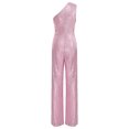 thumbnail image 4 of Xnihocha Combinaison une Pièce Sans Manches pour Femme, Robe de Soirée à une Épaule, Justaucorps à Paillettes, Robe de Soirée Rose 3TG, 4 of 7
