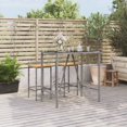 thumbnail image 1 of vidaXL Bar Table with Glass Top Grey 110x70x110 cm Poly Rattan, 1 of 4