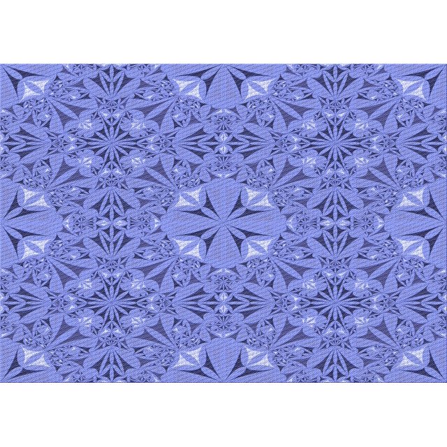 Ahgly Company Tapis d'Intérieur Lavables en Machine Rectangle Denim Bleu Transitionnel, 8' x 10'