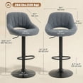 thumbnail image 3 of HOMCOM Tabourets de Bar Ensemble de 2 Tabourets de Comptoir Pivotants Réglables, 3 of 10