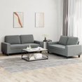 thumbnail image 1 of vidaXL 2 Piece Sofa Set Dark Grey Fabric, 1 of 4