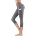 thumbnail image 3 of DPTALR Women's Quick Dry Solid Pocket Capris Yoga Pants, 3 of 4