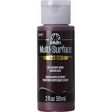 FolkArt Multi-Surface Satin Acrylic Paint, 2 fl. oz., Berry Wine