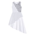 thumbnail image 4 of XUNZOO Robe de Danse Lyrique pour Filles Costume de Danse Ballet Jazz Latin Performance Camisole à Sequins Blanc 14, 4 of 6