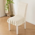 thumbnail image 2 of White 35.43 X 17.72 Inches 90X45Cm Thickened Quilted Chair Covers Full Coverage Stool Cover Set For Dining Office Chairs Washable Polyester Material White, 2 of 7