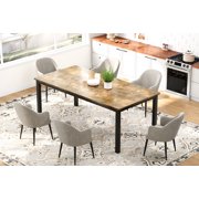 Industrial Dining Table for 8, 71 Inch Kitchen Table with Sturdy Metal Legs for Dining Room & Office（ No Chairs）