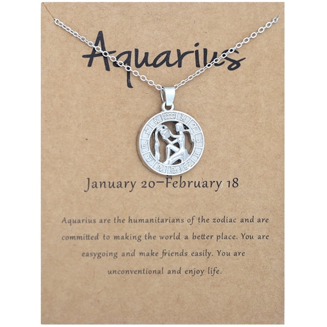 TIMIFIS Collier 1 Pce Collier Pendentif 12 Signes Collier Anniversaire Fête pour Femmes Filles Cadeau de la Saint-Valentin