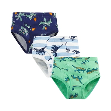 Ketyyh-chn99 Underwear Toddler Boys 2024 New Underwear Breathable Cute Print Briefs Shorts Pants Cotton Underwear Trunks 3PCS (White, 4-5 Years)