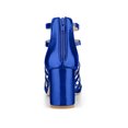 thumbnail image 2 of BLISSFUL STEP Sandales à Talon Bloc Romain à Brides pour Femmes Bleu Foncé 7,5, 2 of 7