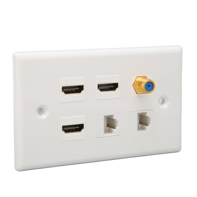 HD Multimedia Interface Wallplate, TV F Head HD Multimedia Interface Ethernet Wallplate pour la Maison